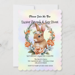 Schattigee konijnenhaas jacht ei Happy Paasdag Par Kaart