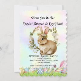 Schattigee konijnenhaas jacht ei Happy Paasdag Par Kaart