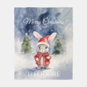 Schattigee konijnenkerst fleece deken (Voorkant)