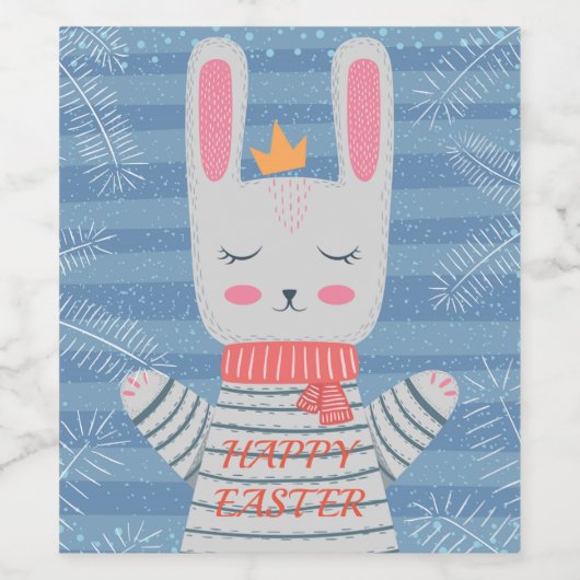 Schattigee Konijnenkunst Wijn Etiket (Enkel label)