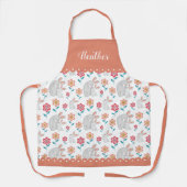 Schattigee konijnenmoeder en konijnenbloempatroon  schort (Voorkant)