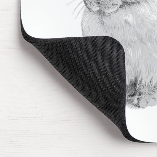 Schattigee konijnenpotloodtekening muismat (Hoek)