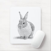 Schattigee konijnenpotloodtekening muismat (Met muis)