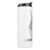 Schattigee konijnenpotloodtekening thermosbeker (Gedraaid links)