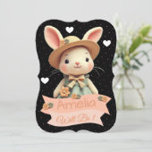 Schattigee konijnenverjaardag kaart (Staand voorkant)