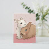 Schattigee konijnillustratie briefkaart (Staand voorkant)