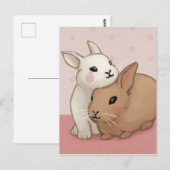 Schattigee konijnillustratie briefkaart (Voorkant / Achterkant)