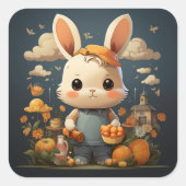 Schattigee konijntje sticker (Voorkant)