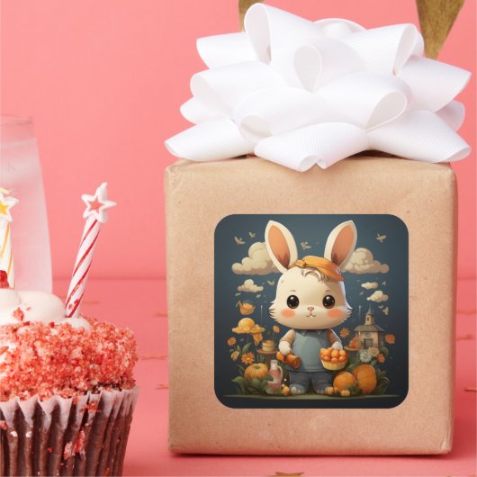 Schattigee konijntje sticker (Feest)