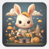 Schattigee konijntje sticker (Voorkant)