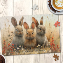 Schattigee konijntjes dierlijke land puzzel