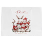 Schattigee konijntjes en aangepaste naam vrolijk k groot cadeauzakje (Achterkant)