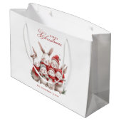 Schattigee konijntjes en aangepaste naam vrolijk k groot cadeauzakje (Achterkant Gekanteld)