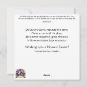 Schattigee konijntjes en eieren paasbrunch feestdagenkaart (Achterkant)