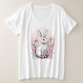 Schattigee konijntjes en lelies grote maat t-shirt