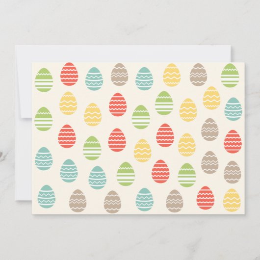 Schattigee konijntjes en paaseieren feestuitnodigi kaart (Achterkant)