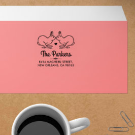 Schattigee  konijntjes liefde familie naam en adre rubberstempel