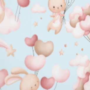 Schattigee konijntjes met ballonnen behang