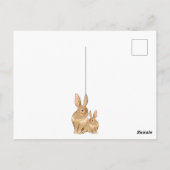 Schattigee konijntjes met bloemetjes Lente Dank je Briefkaart (Achterkant)