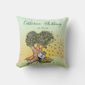 Schattigee konijntjes met namen bruiloft / Jubileu Kussen (Voorkant)