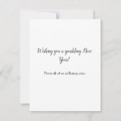 Schattigee konijntjes vieren het nieuwe jaar met c notitiekaartje (Achterkant)