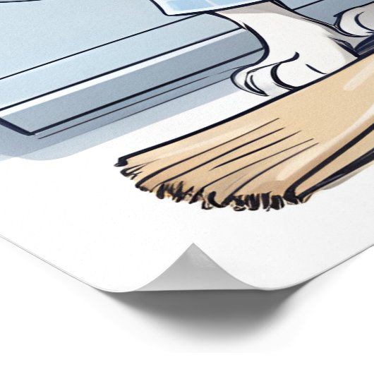 Schattigee Koning Charles Spaniel in Pyjama Doing Poster (Hoek)