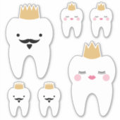 Schattigee Koning & Koninginnetanden Sticker (Voorkant)