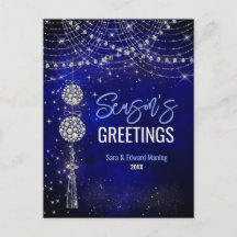 Schattigee koningsblauwe ornamenten kerst