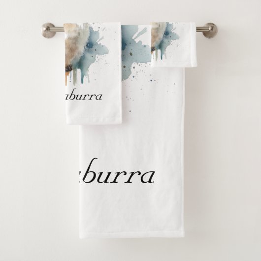 Schattigee Kookaburra op een Branch, custom Bad Handdoek (Insitu)