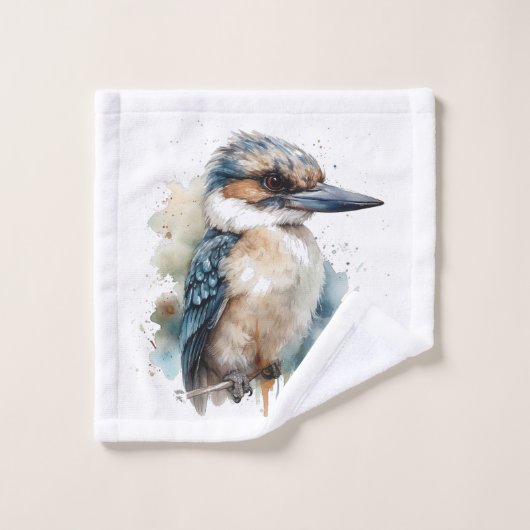 Schattigee Kookaburra op een Branch, custom Bad Handdoek (Wasdoekje)