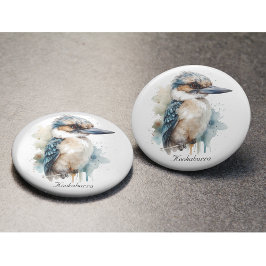 Schattigee Kookaburra op een Branch, custom Button Flesopener