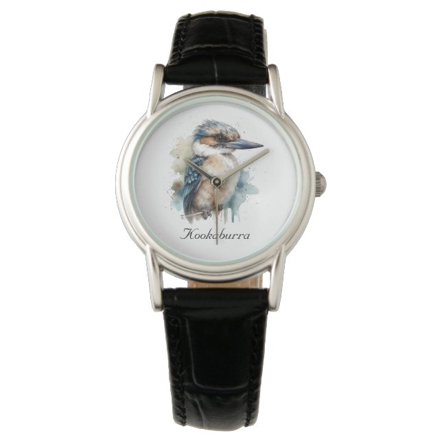 Schattigee Kookaburra op een Branch, custom Horloge (Voorkant)
