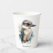 Schattigee Kookaburra op een Branch, custom Papieren Bekers (Achterkant)