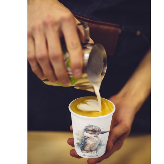 Schattigee Kookaburra op een Branch, custom Papieren Bekers