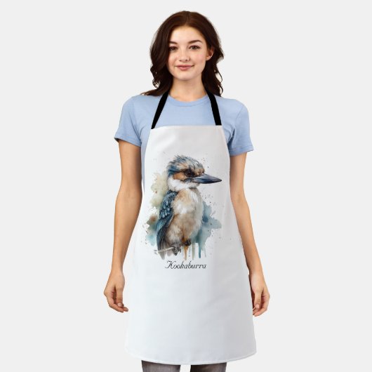 Schattigee Kookaburra op een Branch, custom Schort (Gedragen)