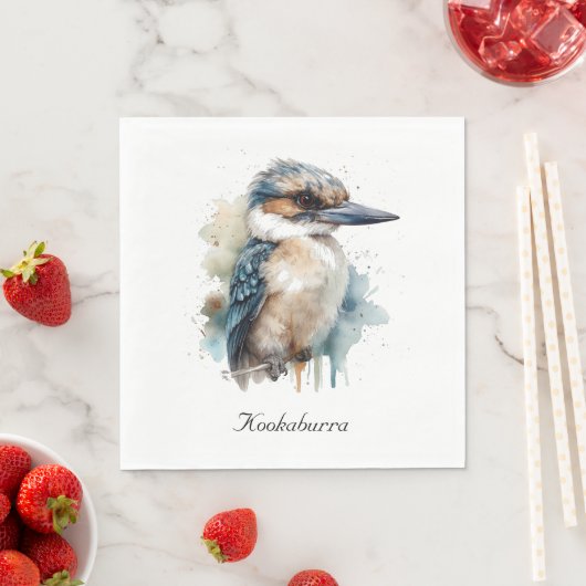 Schattigee Kookaburra op een Branch, custom Servet (Insitu)