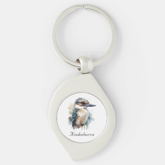 Schattigee Kookaburra op een Branch, custom Sleutelhanger (Voorkant)