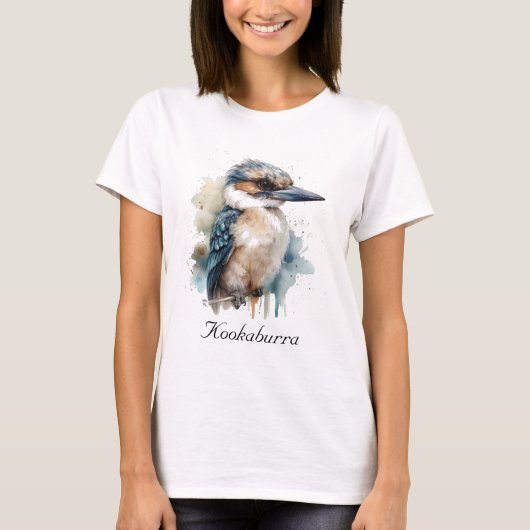 Schattigee Kookaburra op een Branch, custom T-shirt (Voorkant)