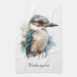 Schattigee Kookaburra op een Branch, custom Theedoek