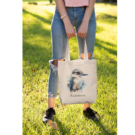 Schattigee Kookaburra op een Branch, custom Tote Bag