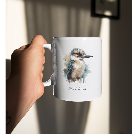 Schattigee Kookaburra op een Branch, custom Tweekleurige Koffiemok