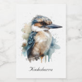 Schattigee Kookaburra op een Branch, custom Voedselcontainer Etiket (Enkel label)