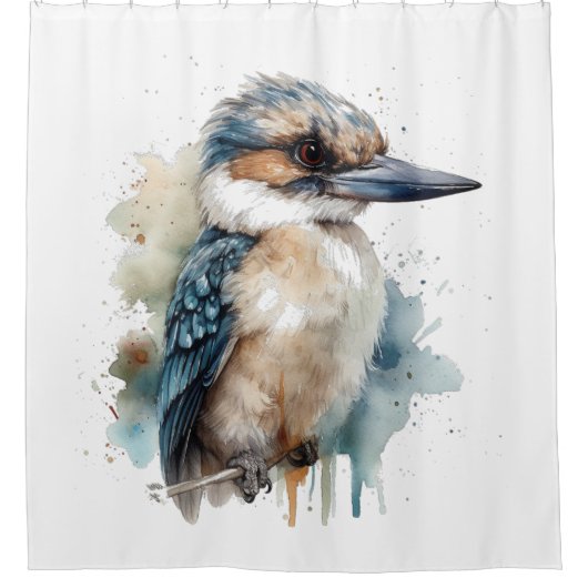 Schattigee Kookaburra op een Branch Douchegordijn (Voorkant)