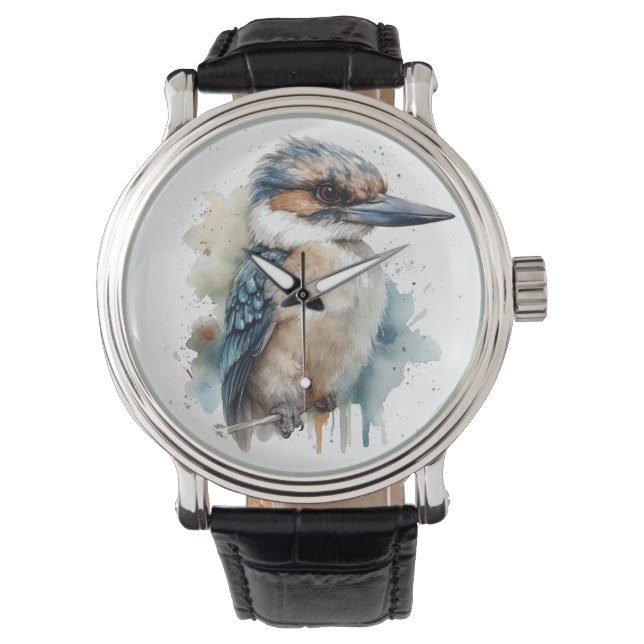Schattigee Kookaburra op een Branch Horloge (Voorkant)