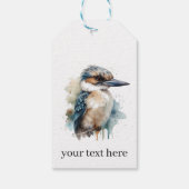 Schattigee Kookaburra op een Tak, op maat Cadeaulabel (Achterkant)
