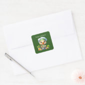 Schattigee kookeend aanpasbaar vierkante sticker (Envelop)