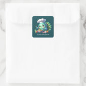 Schattigee kookpauw aanpasbaar vierkante sticker (Tas)