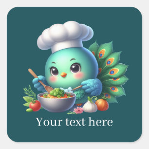 Schattigee kookpauw aanpasbaar vierkante sticker