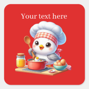 Schattigee kookvogel aanpasbaar vierkante sticker