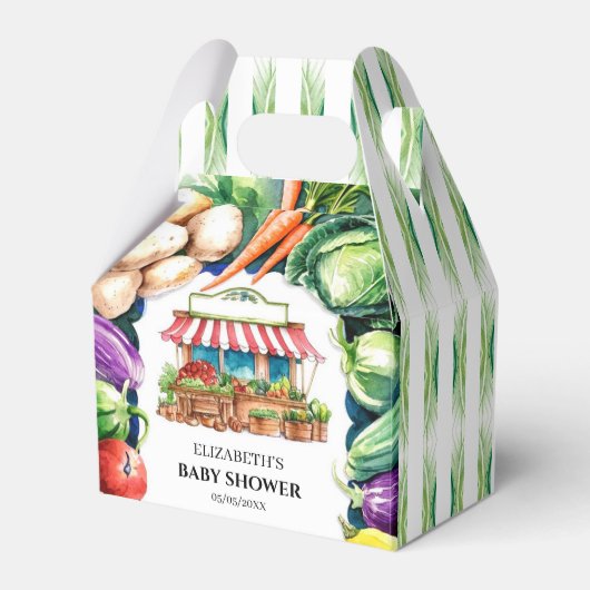 Schattigee kool Farmer's Market Baby shower Bedankdoosjes (Voorkant Zijde)